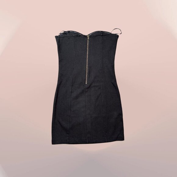 Free People New Dehli Mini Beaded Tube Dress in Black & Bronze Size Medium - Picture 3 of 8